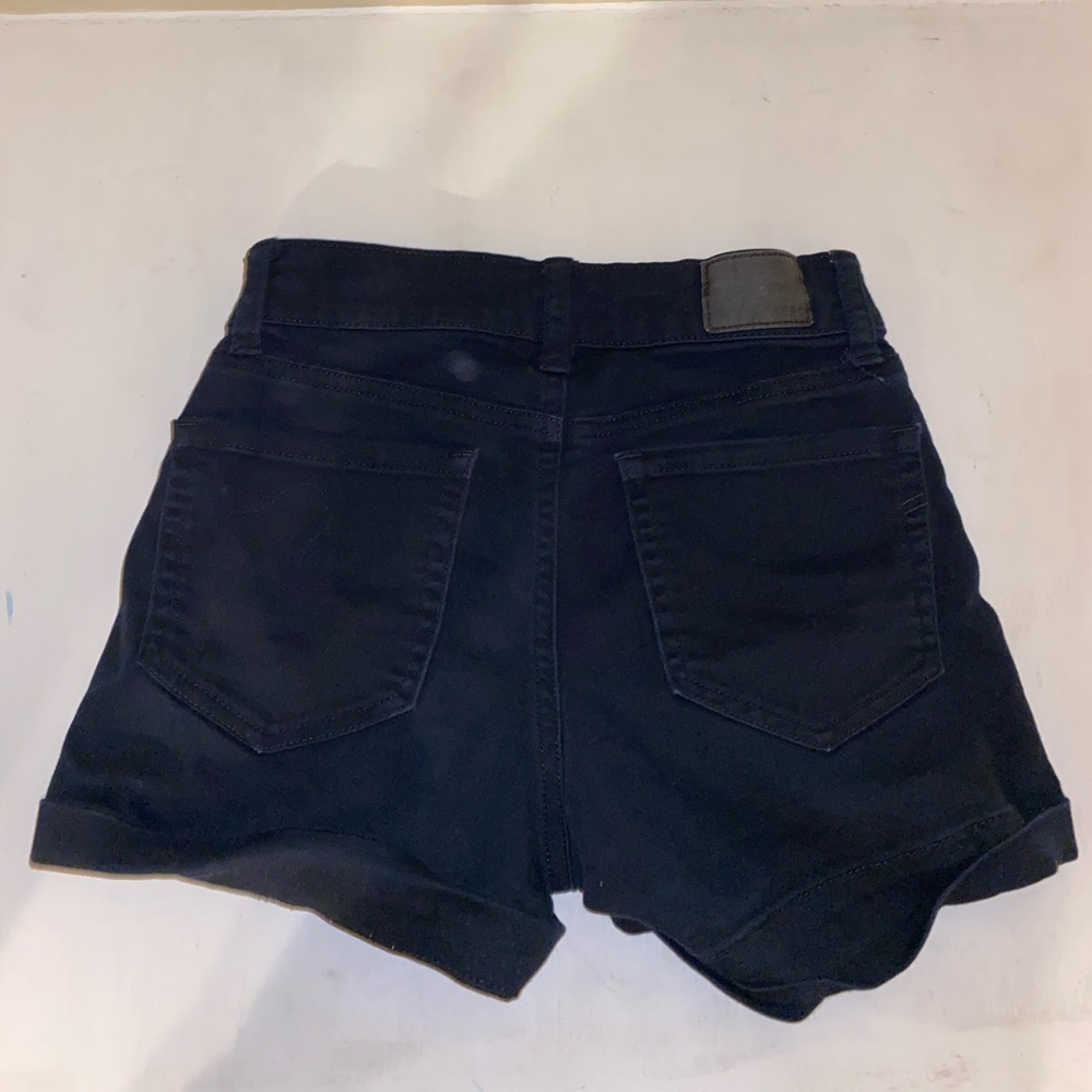 black jean shorts